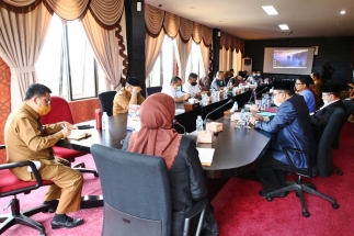 Suasana rapat anggaran Covid-19 yang dipimpin Waka I DPRD Kepri, Dewi Kumalasari Ansar